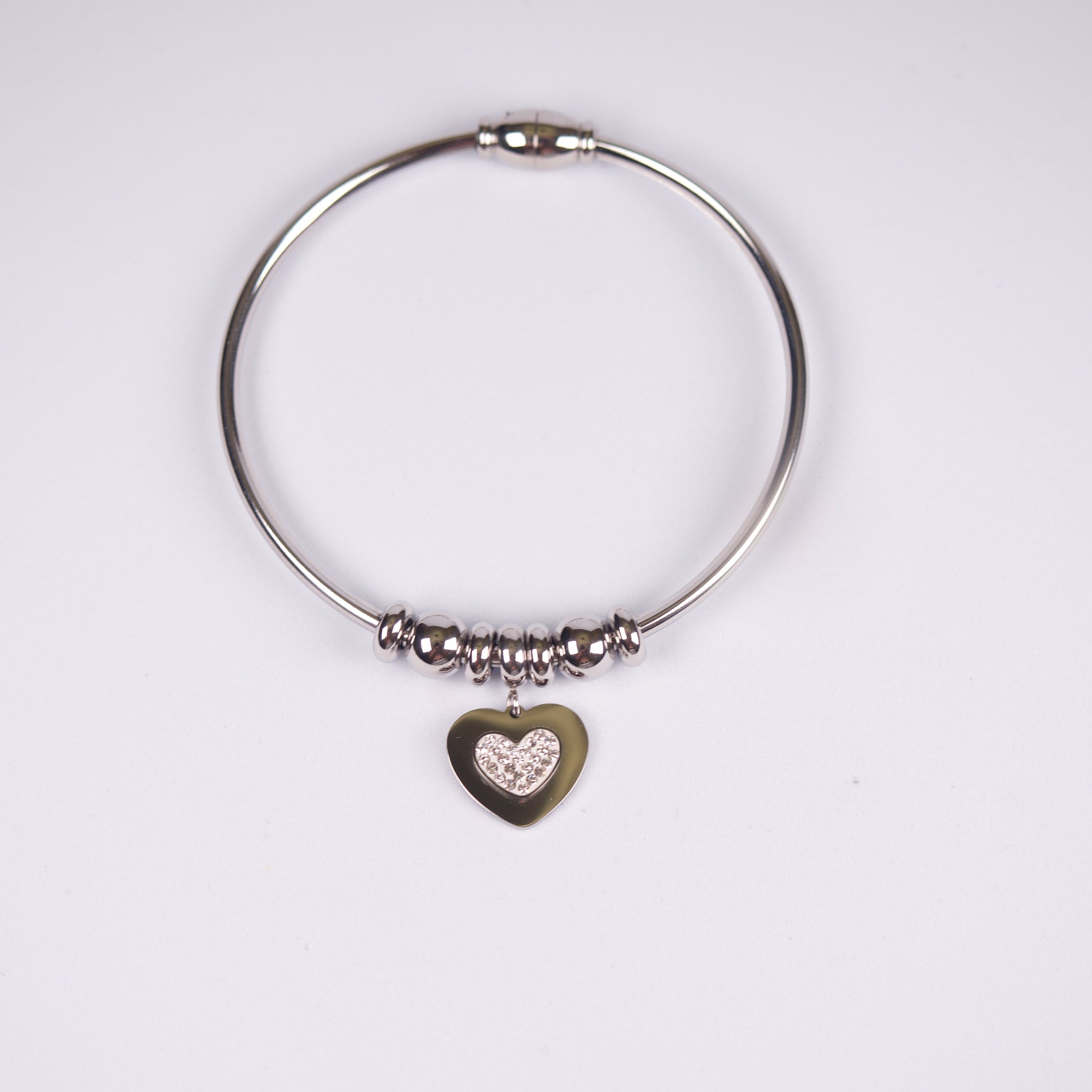 Bracciale cuore zirconato rigiodob