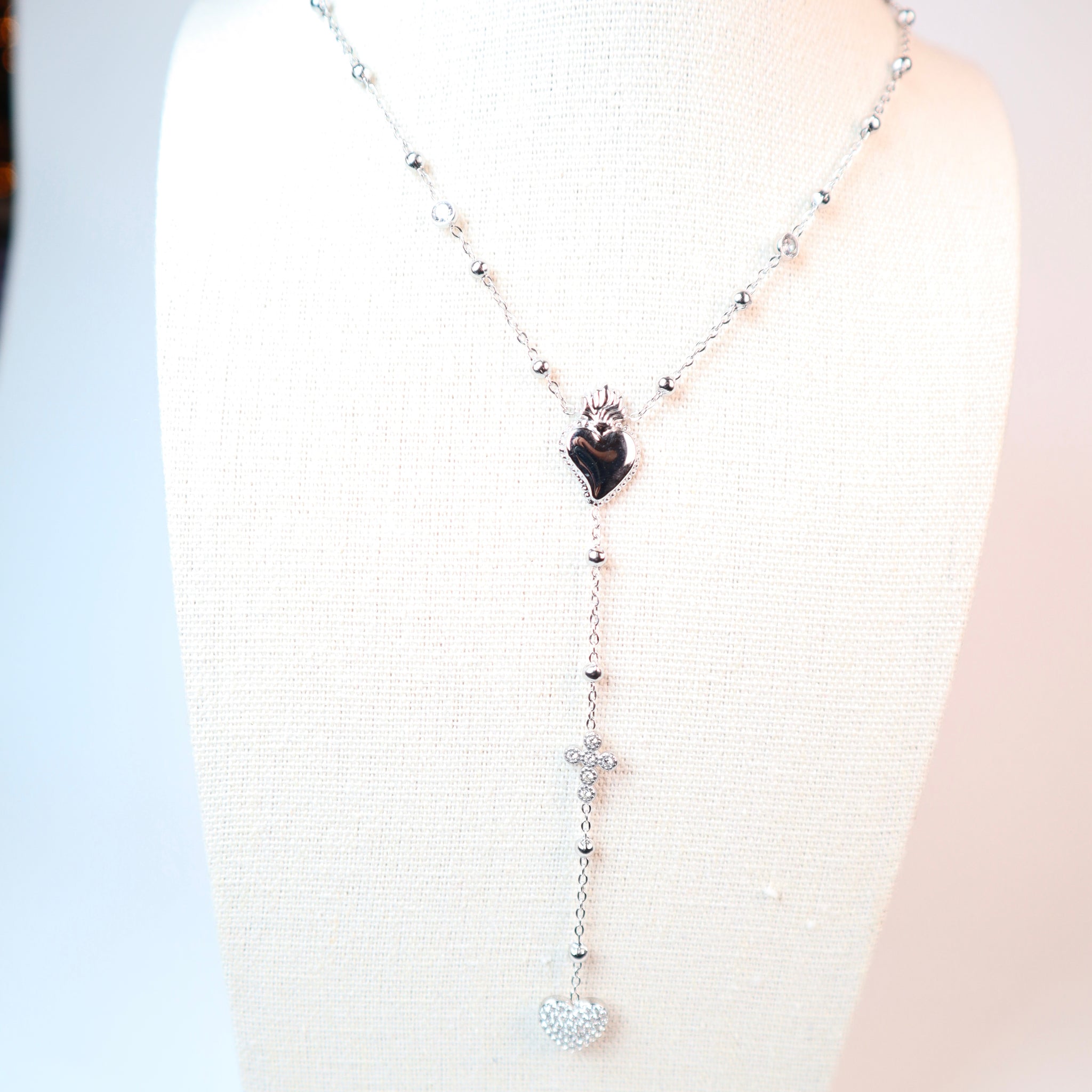 Collana rosario cuore sacro